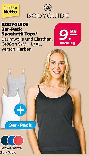 BODYGUIDE 3er-Pack Spaghetti Tops*