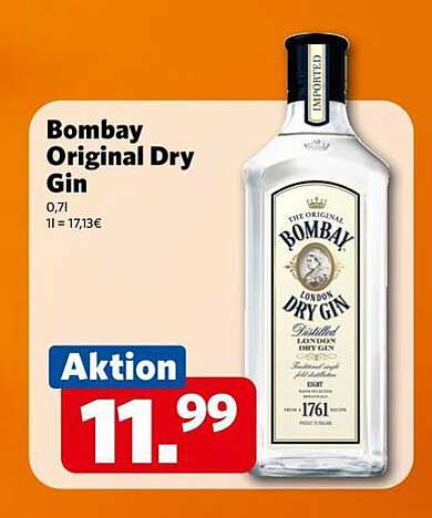 Bombay Original Dry Gin 0,7 l zum Aktionspreis