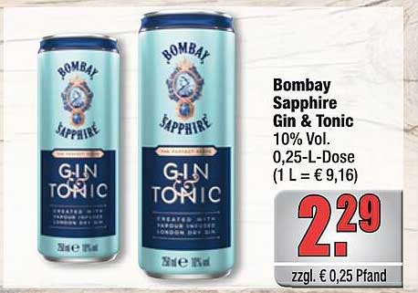 Bombay Sapphire Gin & Tonic 0,25-L-Dose