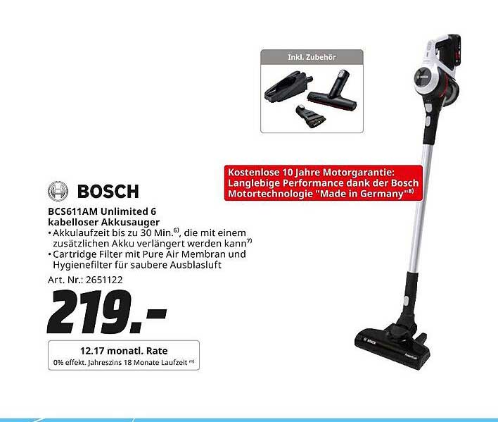 Bosch BCS611AM Unlimited 6 kabelloser Akkusauger
