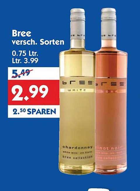 Bree versch. Sorten 0.75 Ltr. für nur 2.99 €