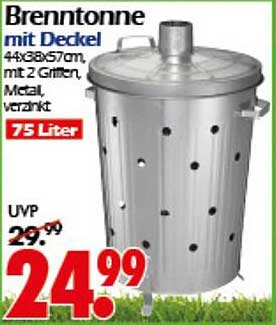 Brenntonne mit Deckel – 75 Liter aus Metall