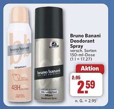 Bruno Banani Deodorant Spray – Verschiedene Sorten 150-ml-Dose