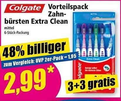 Colgate Vorteilspack Zahnbürsten Extra Clean mittel 6-Stück-Packung