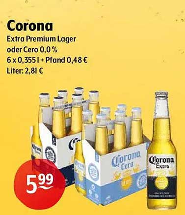 Corona Extra Premium Lager oder Cero 0,0 %