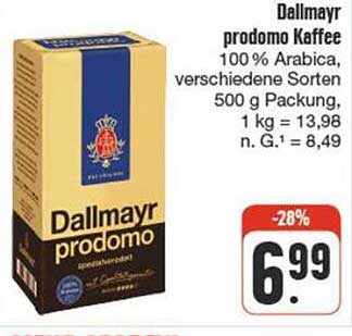 Dallmayr prodomo Kaffee 100 % Arabica, verschiedene Sorten, 500 g Packung