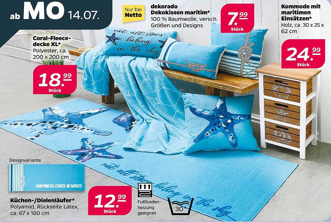 Dekorative maritime Kissen – Nur bei Netto