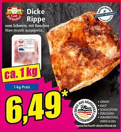 Dicke Rippe vom Schwein, mit Knochen