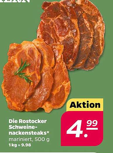 Die Rostocker Schweinenackensteaks, mariniert, 500 g
