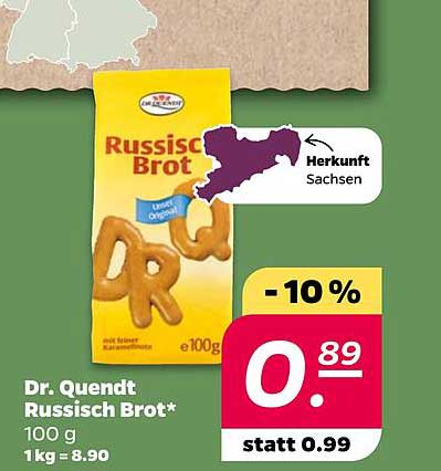 Dr. Quendt Russisch Brot 100 g - jetzt nur 0,89 € statt 0,99 €
