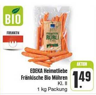 EDEKA Heimatliebe Fränkische Bio Möhren Kl. II 1 kg Packung