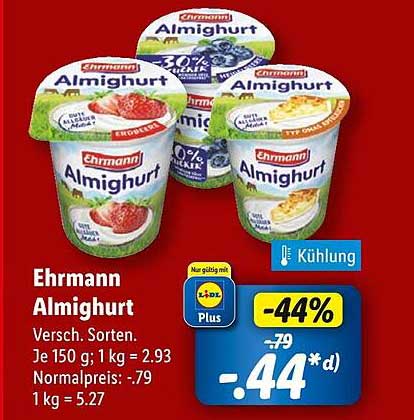Ehrmann Almighurt – Verschiedene Sorten