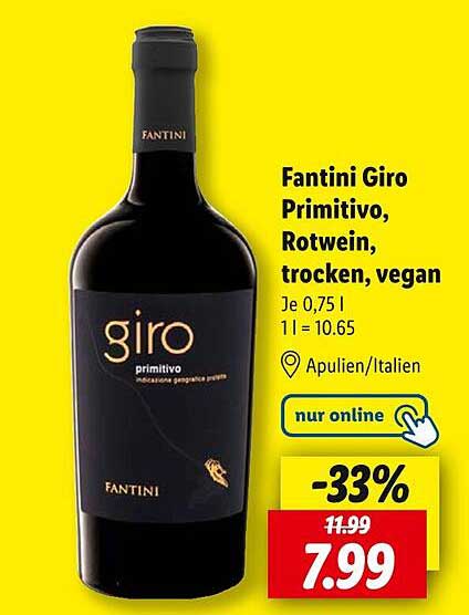 Fantini Giro Primitivo, Rotwein, trocken, vegan