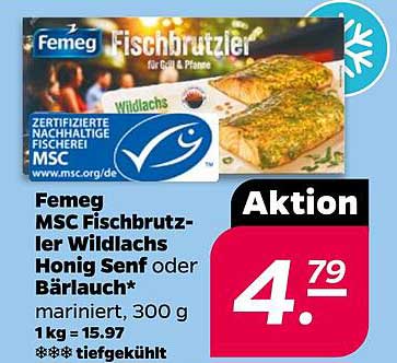 Femeg MSC Fischbrutzler Wildlachs Honig Senf oder Bärlauch, 300 g