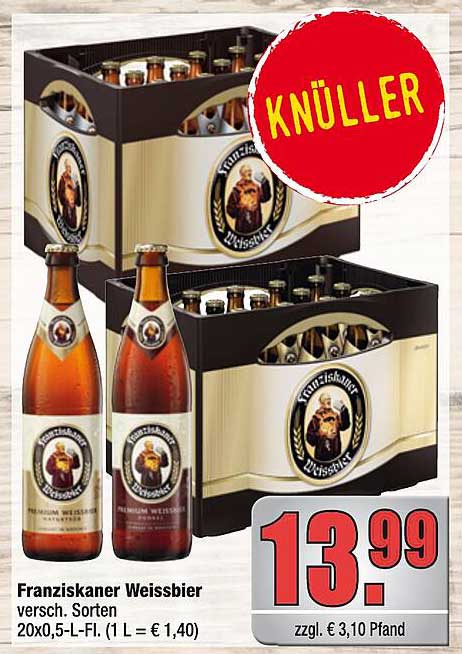 Franziskaner Weissbier 20x0,5-L-Fl. versch. Sorten