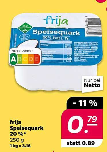 frija Speisequark 20 %