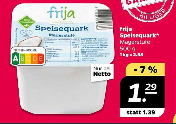 frija Speisequark* Magerstufe 500 g