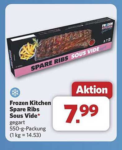 Frozen Kitchen Spare Ribs Sous Vide 550-g-Packung