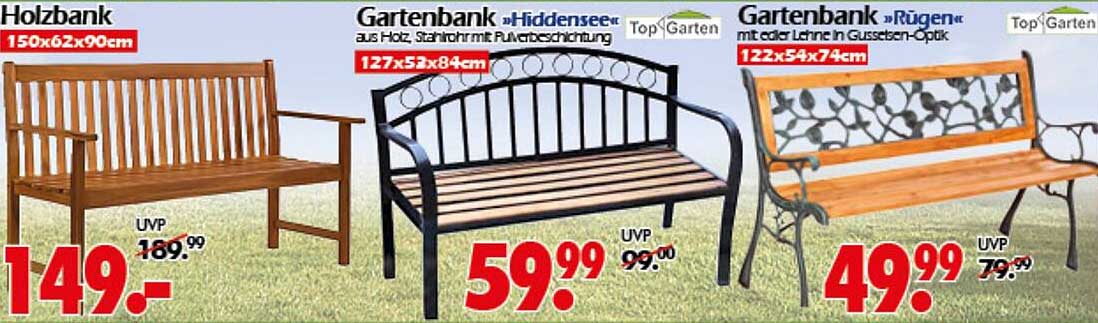 Gartenbank »Hiddensee« aus Holz und Stahl mit Pulverbeschichtung