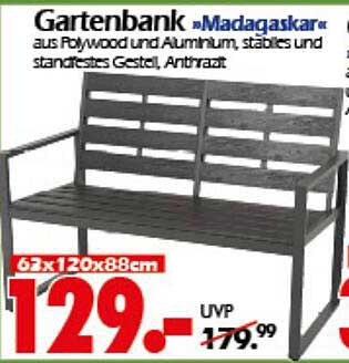 Gartenbank „Madagaskar“ aus Polywood und Aluminium
