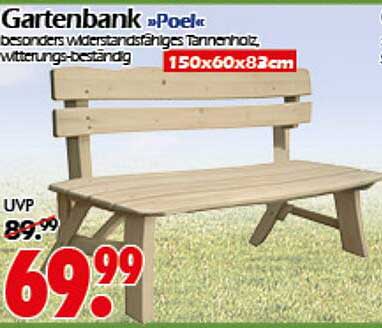 Gartenbank »Poel« aus widerstandsfähigem Tannenholz
