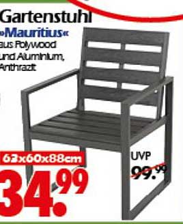 Gartenstuhl »Mauritius« aus Polywood und Aluminium, Anthrazit