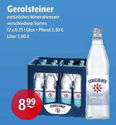 Gerolsteiner natürliches Mineralwasser 12 x 0,751 l