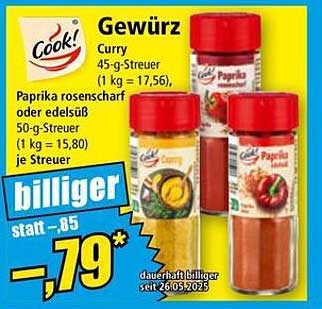 Gewürz Cook! - Curry und Paprika zum Sparpreis