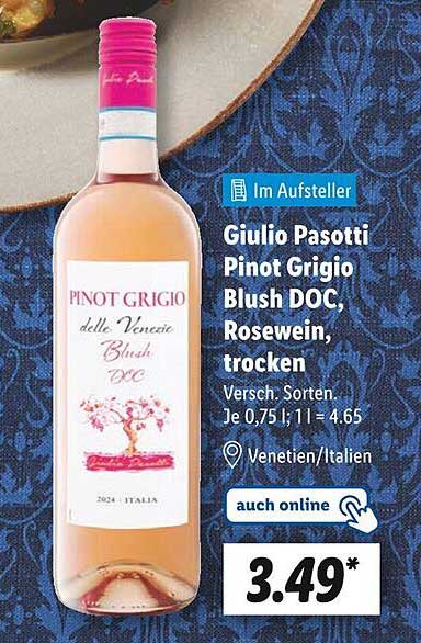 Giulio Pasotti Pinot Grigio Blush DOC, Rosewein, trocken