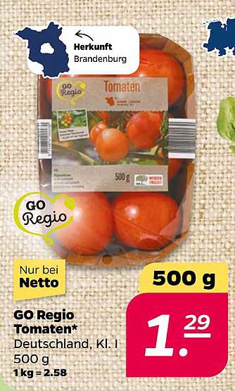 GO Regio Tomaten* 500 g nur bei Netto