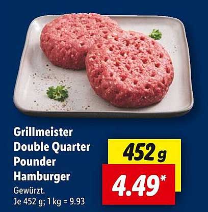 Grillmeister Double Quarter Pounder Hamburger