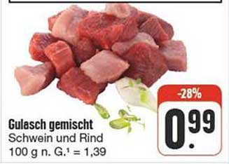 Gulasch gemischt - Schwein und Rind