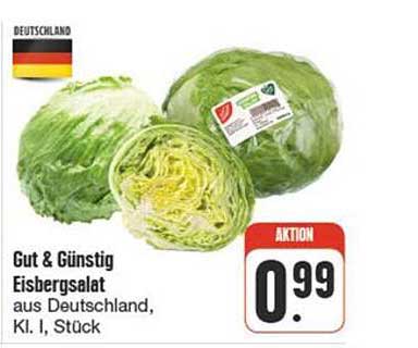 Gut & Günstig Eisbergsalat aus Deutschland, Kl. I, Stück