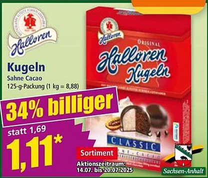 Halloren Kugeln Sahne Cacao 125 g Packung - 34% billiger!
