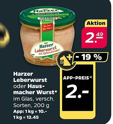 Harzer Leberwurst oder Hausmacher Wurst im Glas, 200 g