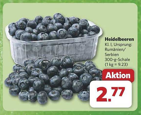 Heidelbeeren K.L. I, Ursprung: Rumänien/Serbien 300-g-Schale