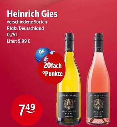 Heinrich Gies - verschiedene Sorten 0,75l
