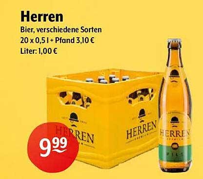 Herren Bier - 20 x 0,5 l Kasten