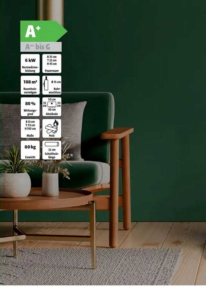 Hochwertiger Holzofen mit A+ Energieeffizienz