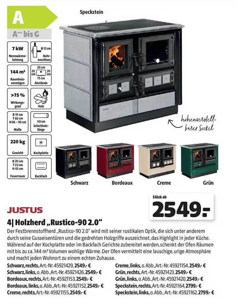 Holzherd „Rustico-90 2.0“