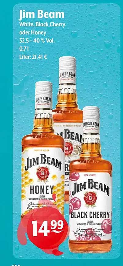 Jim Beam White, Black Cherry oder Honey - 0,7 l zum Sonderpreis