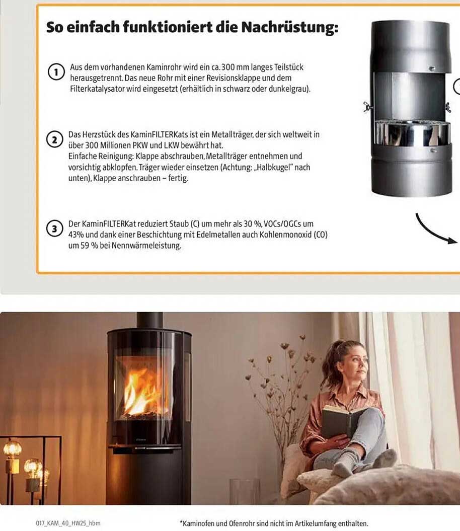KaminFILTERKat Nachrüstset für Kaminöfen