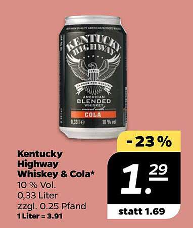Kentucky Highway Whiskey & Cola 0,33 Liter