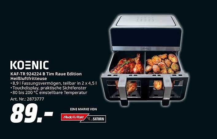 KOENIC KAF-TR 924224 B Tim Raue Edition Heißluftfritteuse