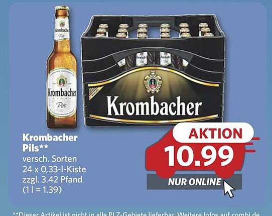 Krombacher Pils 24 x 0,33 l Kiste - Aktionspreis!
