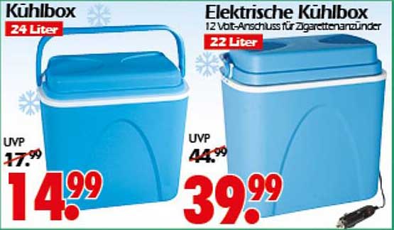 Kühlbox 24 Liter und Elektrische Kühlbox 22 Liter