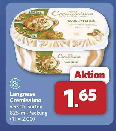 Langnese Cremissimo Walnuss 825-ml-Packung