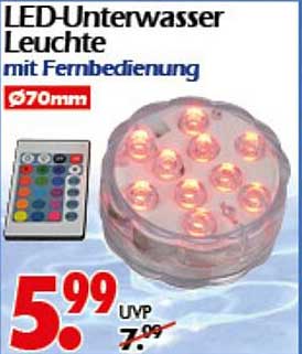 LED-Unterwasser Leuchte mit Fernbedienung