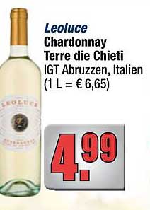 Leoluce Chardonnay Terre die Chieti IGT Abruzzen, Italien