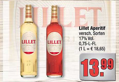 Lillet Aperitif - verschiedene Sorten 0,75 L für 13,99 €